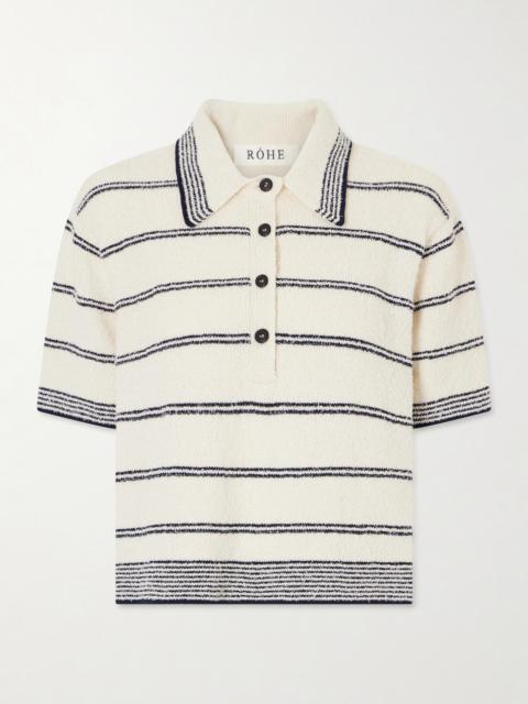RÓHE Klara Striped Cotton-blend Terry Polo Shirt