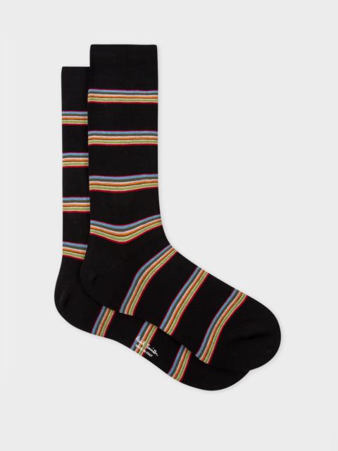 Paul Smith Black Block 'Signature Stripe' Socks