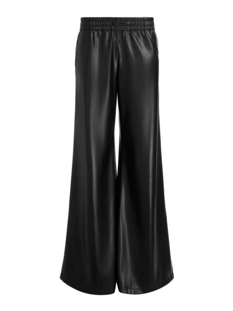 Alice + Olivia ELBA VEGAN LEATHER LOW RISE PANT WITH RACING STRIPE