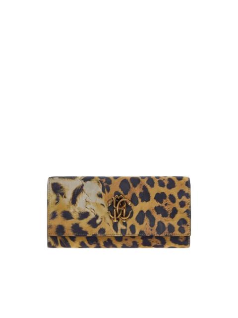 Roberto Cavalli leopard-print logo-plaque wallet