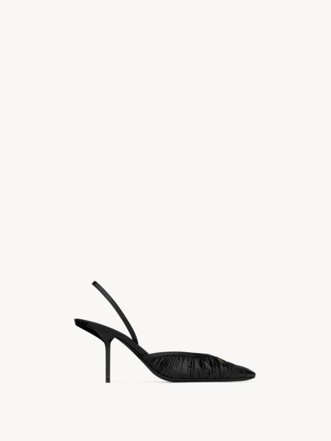 SAINT LAURENT FOLIE SLINGBACK PUMPS IN SMOOTH LEATHER AND FAUX-PYTHON