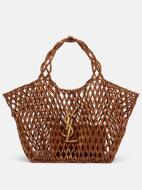 SAINT LAURENT Icare Cassandre Medium wood shopper