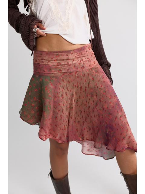 FREE PEOPLE Daydreamer Printed Asymmetrical Midi Skirt