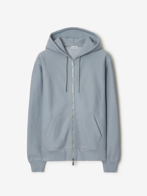 Burberry Logo Cotton Blend Zip Hoodie