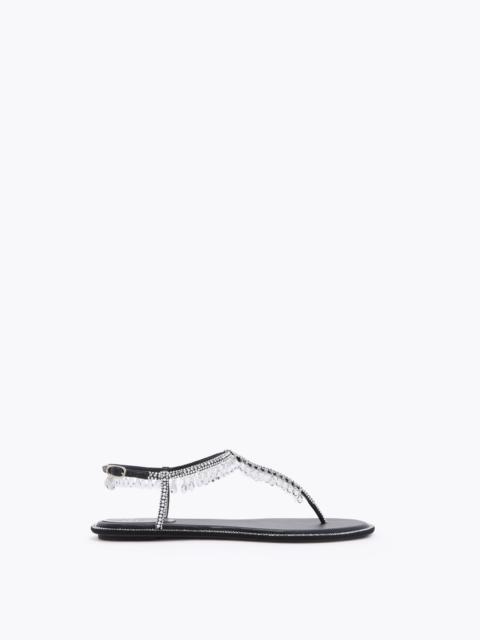 RENE CAOVILLA CHANDELIER BLACK THONG SANDAL 10