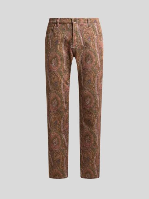 Etro STRAIGHT-LEG COTTON DENIM JEANS WITH ARNICA MOTIF