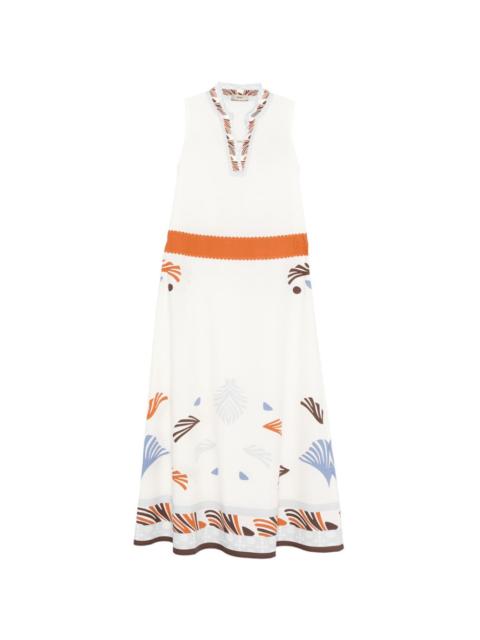 Herno patterned-hem midi dress