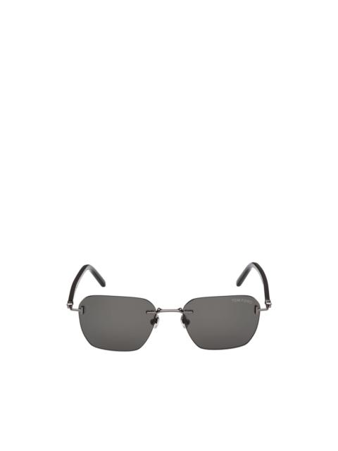 TOM FORD rimless geometric-frame sunglasses
