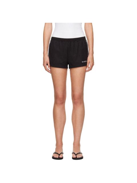 Sporty & Rich Brown Serif Logo Retro Track Shorts