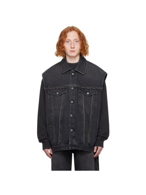 Off-White zip-embellished 데님 gilet