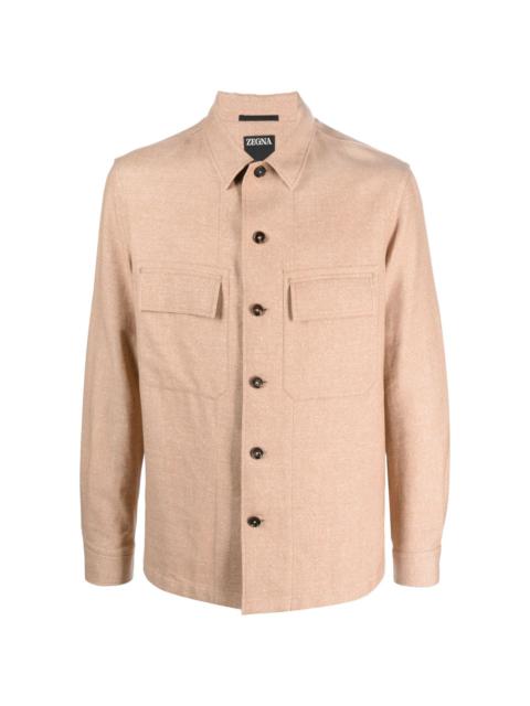 long-sleeve cashmere jacket