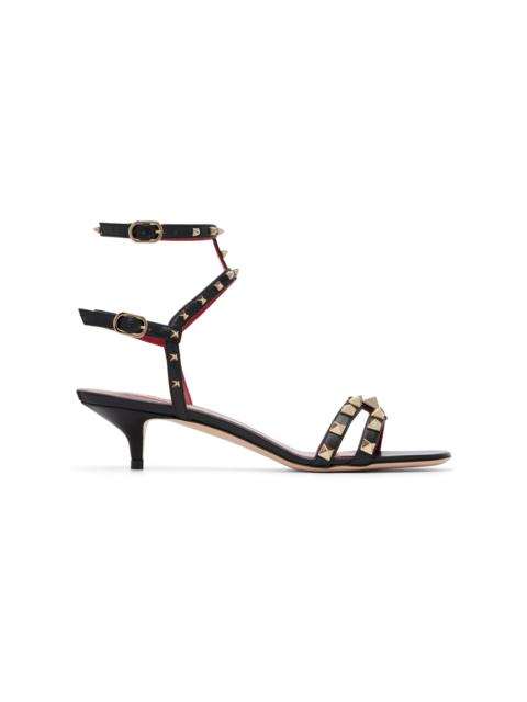 JIMMY CHOO Elyn Flat Black Calf Leather Flat Sandals