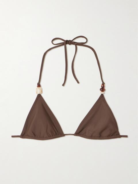 FAITHFULL Eden Bead-embellished Recycled Triangle Bikini Top