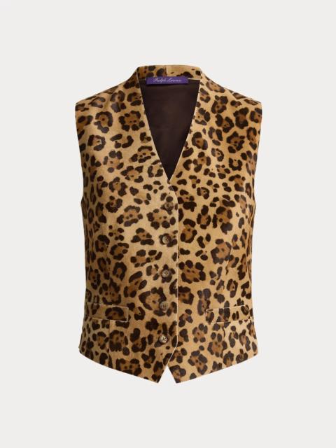 Ralph Lauren Brennen Leopard-Print Haircalf Vest