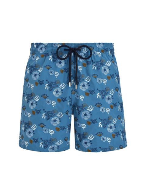 floral-embroidered swim shorts