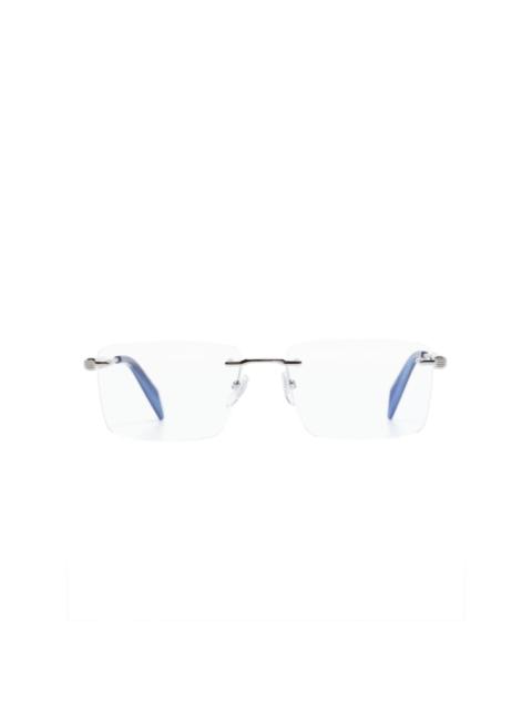 Chopard logo-engraved geometric-frame glasses