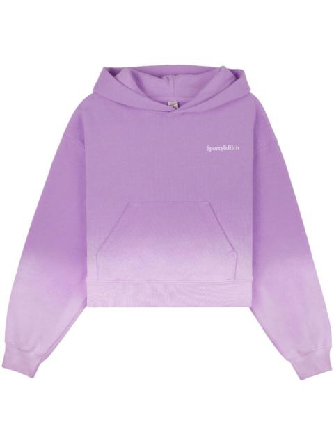 Sporty & Rich Dip Dye logo-embroidered hoodie