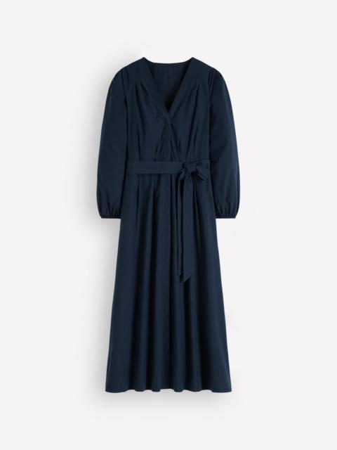 BODEN Nicola Cotton Midi Dress-Navy