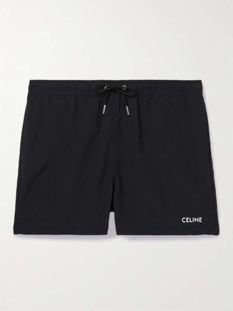 CELINE Straight-Leg Logo-Print Mid-Length Swim Shorts