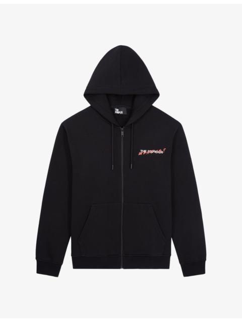 The Kooples Logo-print zip-up cotton hoody