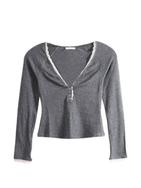 FREE PEOPLE A Little Bit Layering lace-trim top