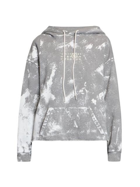 MM6 Maison Margiela Women's Bleached Cotton Logo Hoodie - Grey Melange