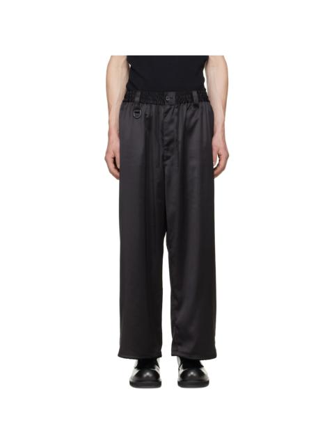 Y-3 Black Satin Gradient 3-Stripes Track Pants