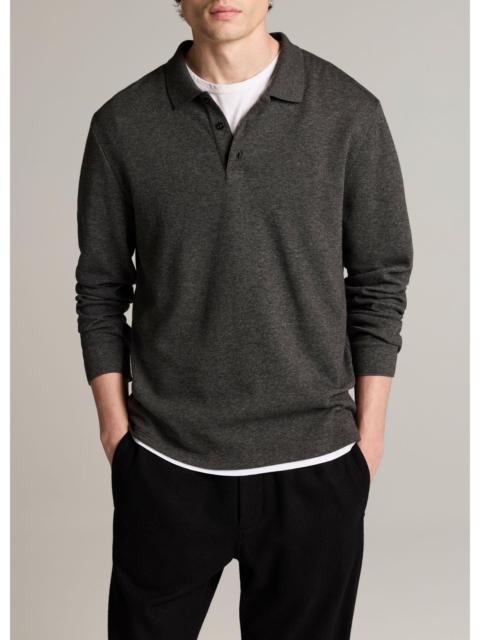 Vince Heathered Double-Face Cotton-Blend Polo Shirt