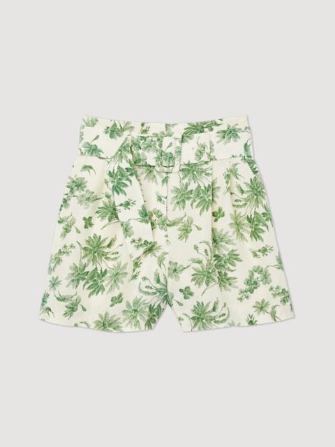 Sandro Loose printed palm tree shorts