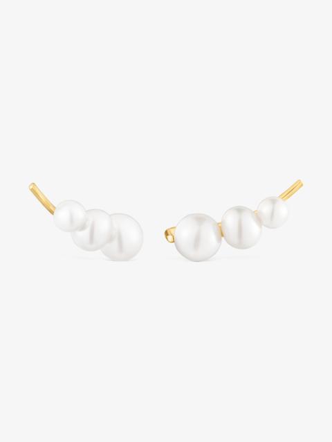 TOUS 18K solid gold climber Earrings with cultured pearls Sweet Dolls