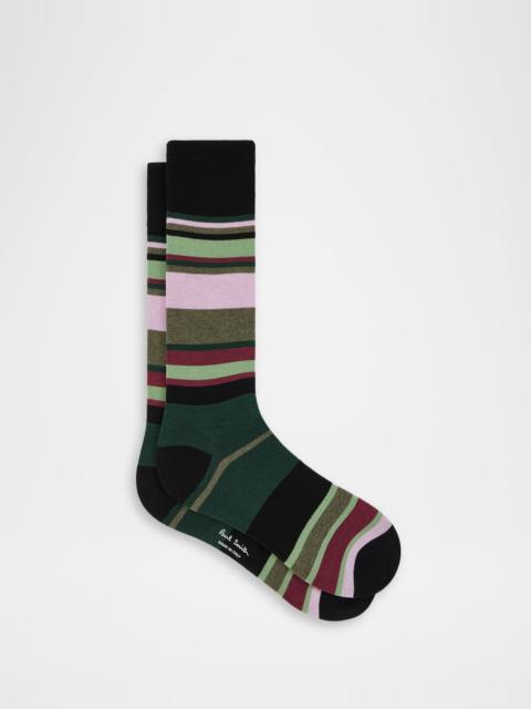 Paul Smith Men's Ozzy Multi-Stripe Crew Socks