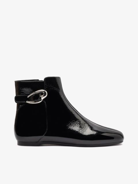 Larroudé Mini Verona Boot In Black Patent Leather