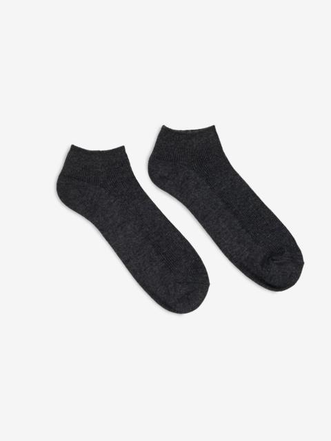 UTSS-CGR UTILITEES Mixed Cotton Sneaker Socks - Charcoal Grey