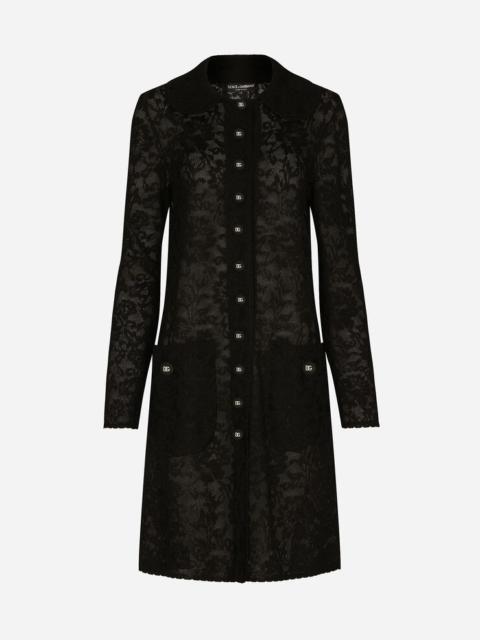 Lace-stitch coat
