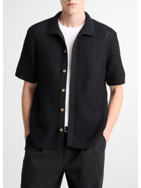 Vince Cotton Crochet Button-Front Shirt