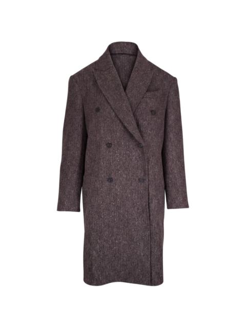 Brunello Cucinelli herringbone-pattern double-breasted coat