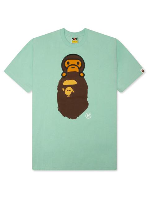A BATHING APE® MILO ON APE HEAD TEE - GREEN