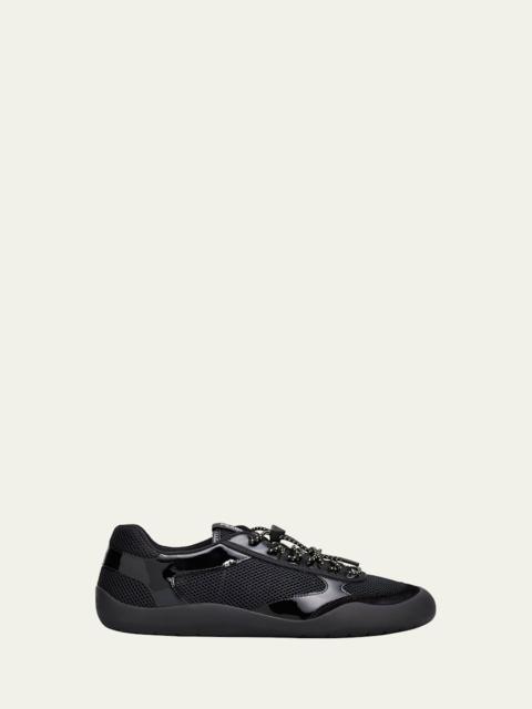 Prada Men's Speedrock Leather and Mesh Sneakers
