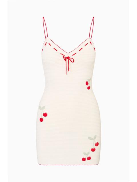 LoveShackFancy Yelena Cherry Crochet Mini Dress
