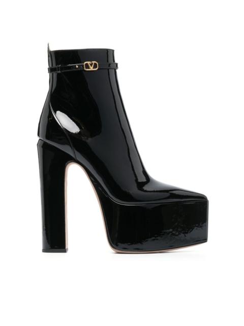Valentino Tan-Go patent platform boots