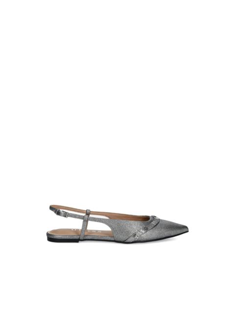 GUESS USA metallic-effect slingback ballet flats