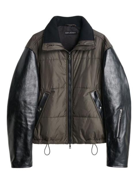 Our Legacy leather-sleeve quilted jacket
