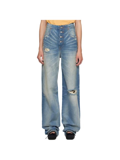 MM6 Maison Margiela Blue Distressed Jeans