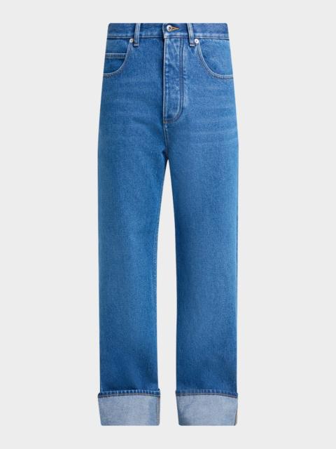 Bottega Veneta Men's Turn-Up Cuff Straight-Leg Jeans