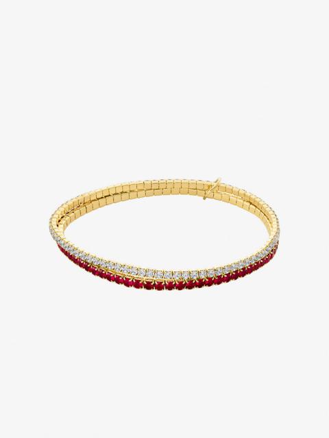 MICHAEL KORS Cubic Zirconia Double Wrap Stretch Tennis Bracelet