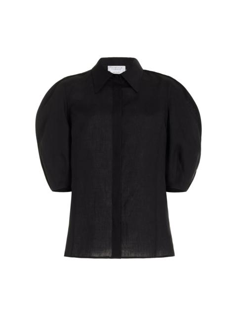 GABRIELA HEARST Sansi Top in Black Aloe Linen