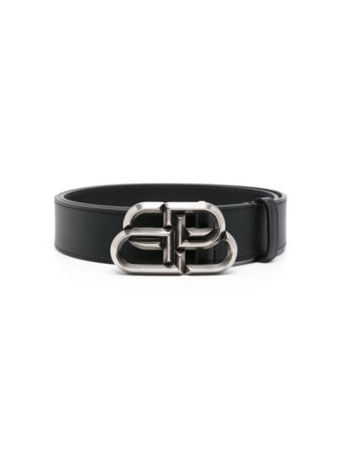 BALENCIAGA logo-buckle leather belt