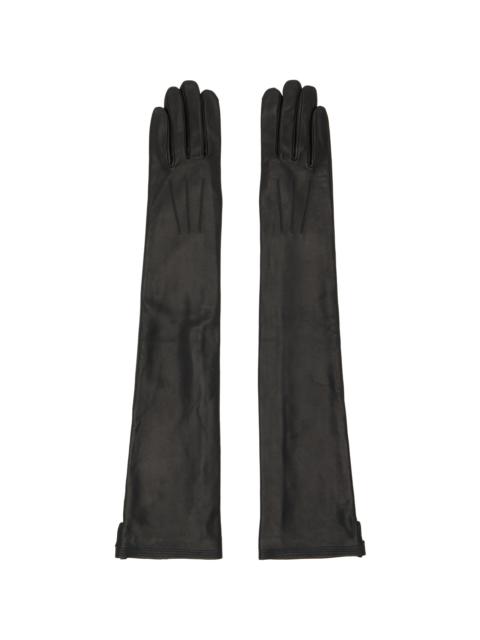Jean Paul Gaultier Black Long Leather Gloves