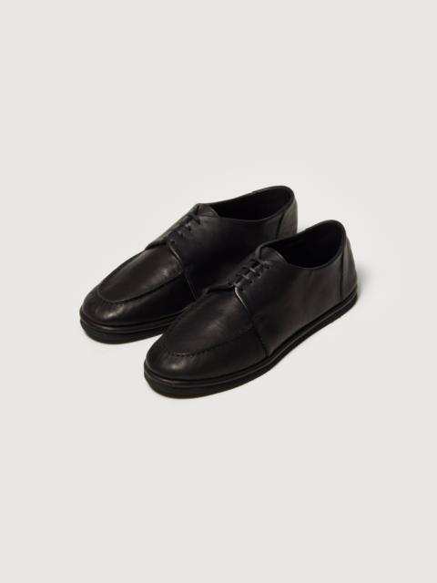 AURALEE SOFT LEATHER LACE-UP SHOES