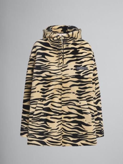 Marni SHEARLING TIGER PRINT HOODIE